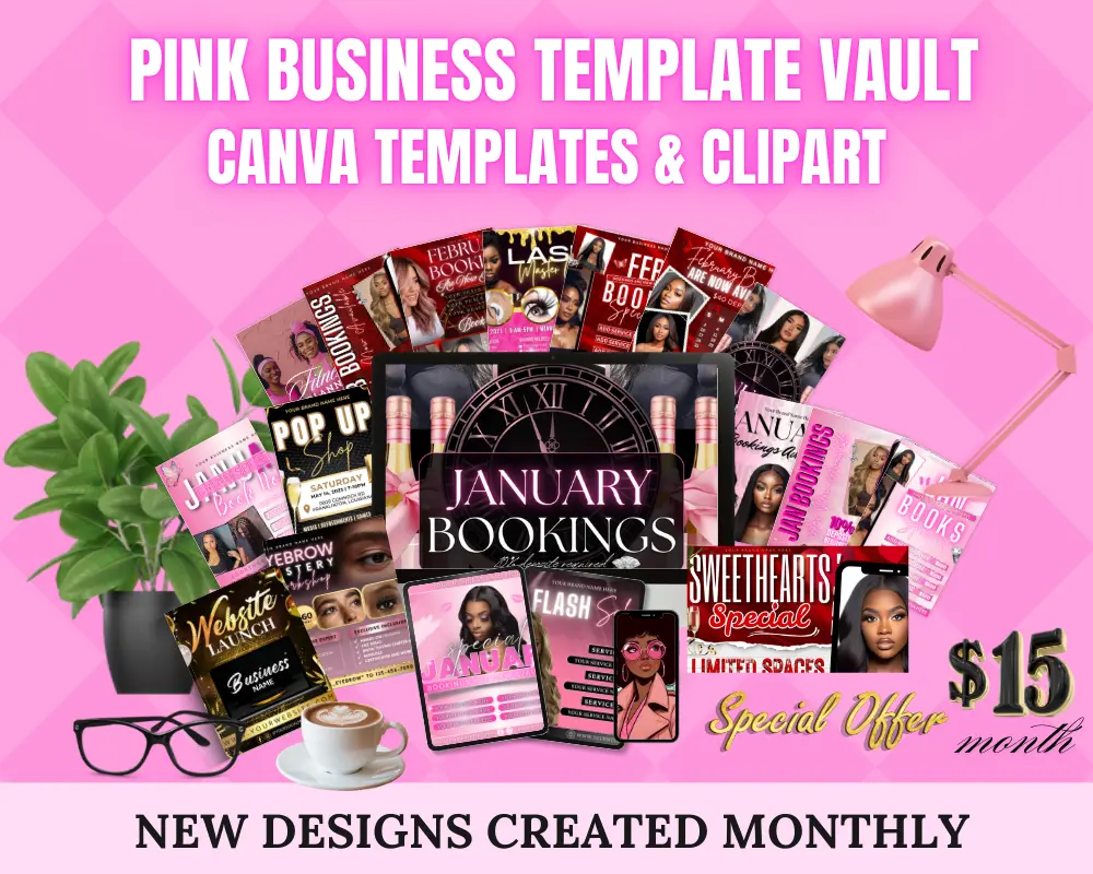 Pink Business Canva Templates Vault